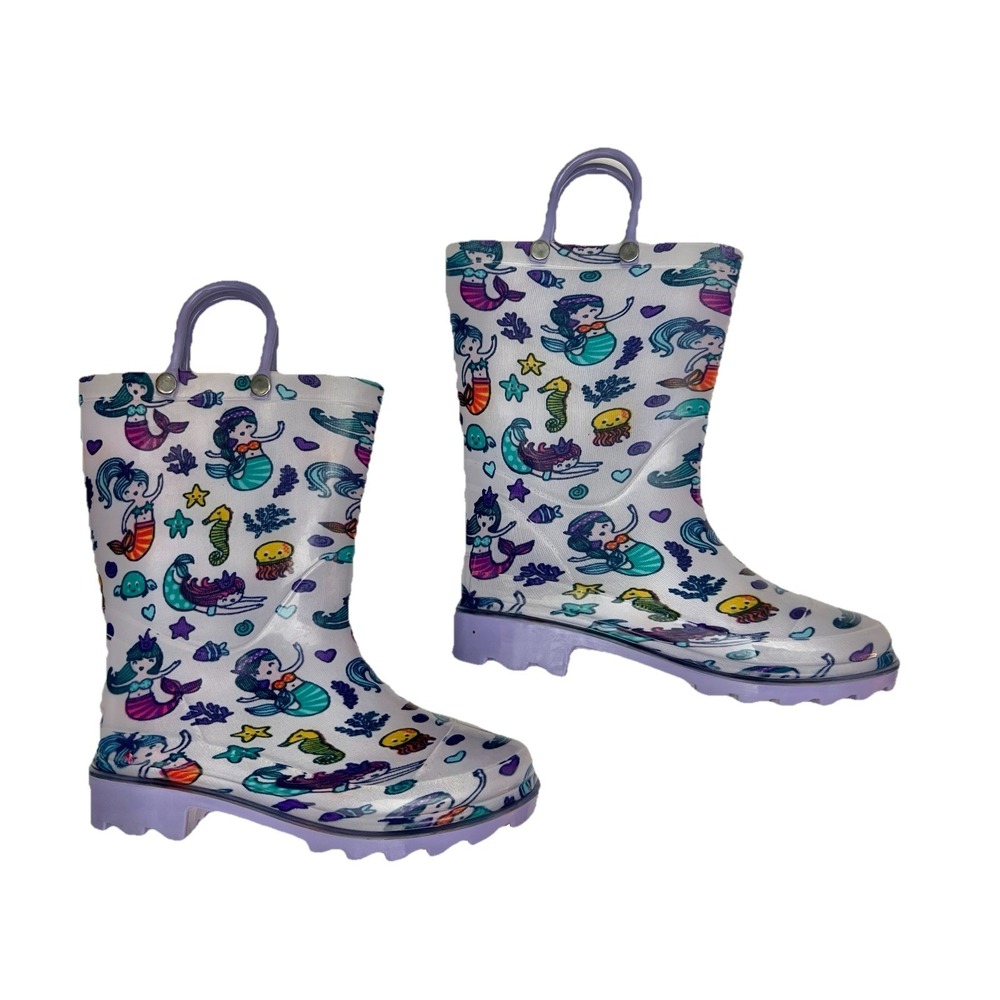 Rain Boots 10 Mermaids Water Shoes Purple Girl Clothing Accessory
